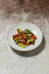 Grilled vegetables with chili pepper