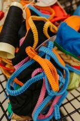 A closeup shot of colorful bands