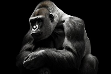Fototapeta na wymiar SilverBack male gorilla in the forest