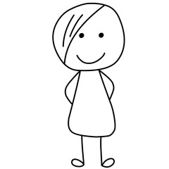 Happy Kids Doodle ,Happy Stick Figure 