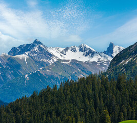 Summer Alps mountain view (Warth, Vorarlberg, Austria).