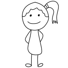 Happy Kids Doodle ,Happy Stick Figure 