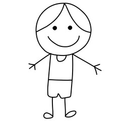 Happy Kids Doodle ,Happy Stick Figure 