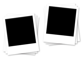 Isolated Polaroid Frames on Transparent Background
