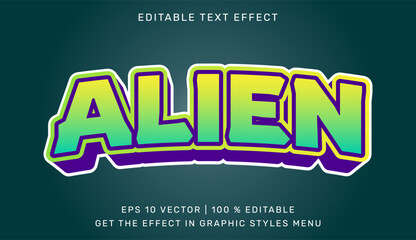 Alien 3d editable text effect template