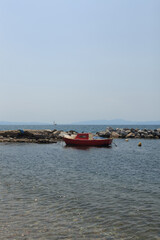 beautiful view on the sea and fishing boats