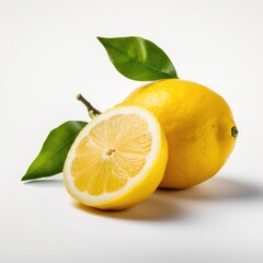 Lemon fruit isolated on white background.