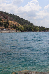 beautiful view on the sea and wild beach