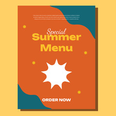 Fototapeta premium Summer Food Menu Layout