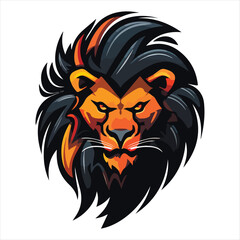 Lion Head Cool Logo Mascot Esports Vector Design Template