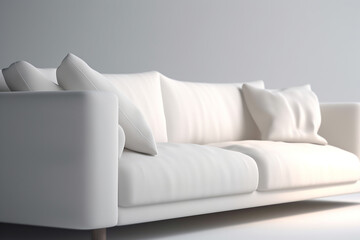 Fototapeta na wymiar white sofa in a bedroom, Generative AI 