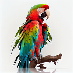 Colorful parrot on white background