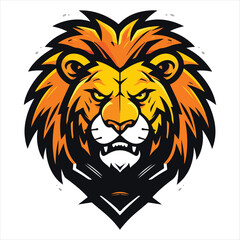Fototapeta na wymiar Lion Head Cool Logo Mascot Esports Vector Design Template