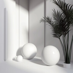 Abstract white minimalist sculpture