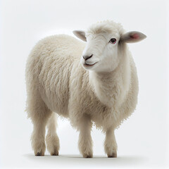 domesticated animal with woolly coat, often found in flocks - obrazy, fototapety, plakaty