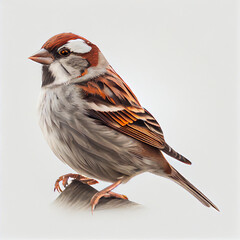 small bird known for its chirping and urban presence - obrazy, fototapety, plakaty