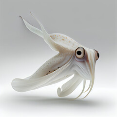 cephalopod mollusk with elongated body and large eyes