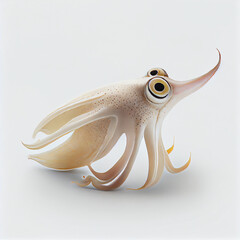 cephalopod mollusk with elongated body and large eyes - obrazy, fototapety, plakaty