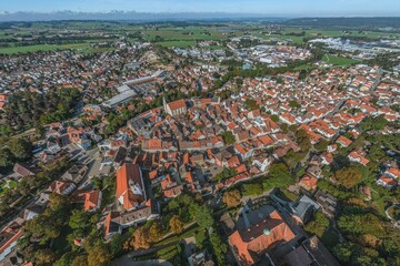 Die alte oberschwäbische Reichsstadt Leutkirch von oben