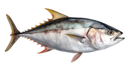 Tuna fish in transparent background. Generative AI.
