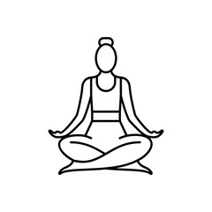 Yoga Fitness Icon. Vector sign in simple style isolated on white background.
