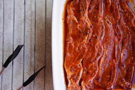 Churrasco de ternera con salsa barbacoa