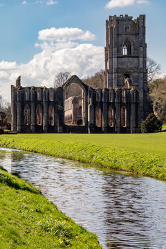 Fountains Abbey near Ripon in North Yorkshire in the northeast of England