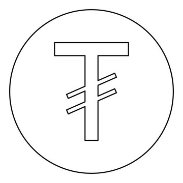 recommend clip art: Symbol Tugrik Mongolia currency MNT money icon in circle round black color vector illustration image outline contour line thin style