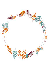 Yellow Herb Background White Vector. Leaves Simple Illustration. Green Leaf. Orange Plant Banner. Rowan Texture.