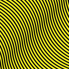 abstract black wave vector pattern on yellow background.