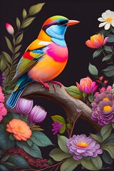 Obraz na płótnie Canvas bird on a flower