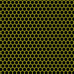 abstract black polygon pattern on yellow background.