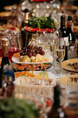 Preparing the dining table for the solemn event.