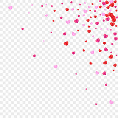 Violet Heart Background Transparent Vector. Fall Backdrop Confetti. Red Shape Pattern. Tender Confetti Abstract Texture. Fond Blank Frame.