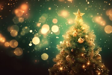 Christmas Tree Background. Christmas Eve. Generative AI