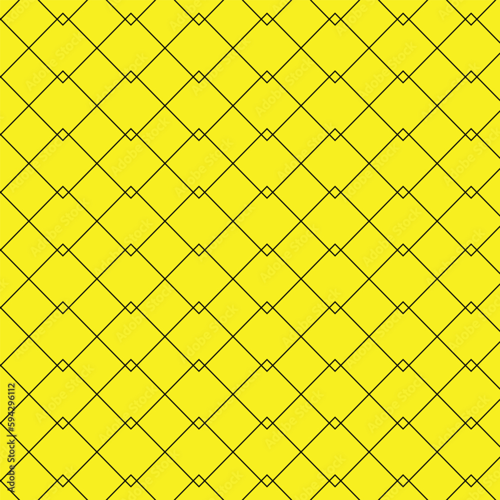 Poster abstract black cross line vector pattern on yellow background.