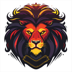 Lion Head Cool Logo Mascot Esports Vector Design Template
