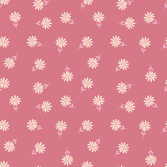 Aster flower seamless pattern. Little chamomile floral ornament wallpaper.