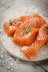 Fresh raw salmon fish fillet