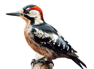 Woodpecker in transparent background. Generative AI. - obrazy, fototapety, plakaty