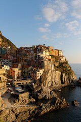 Vertical shot of the Cinque Terre National Park Italy stunning coastal scenery