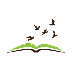 open book and birds, logo