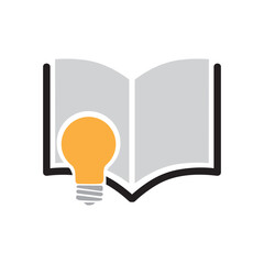 open book and light bulb, vector 