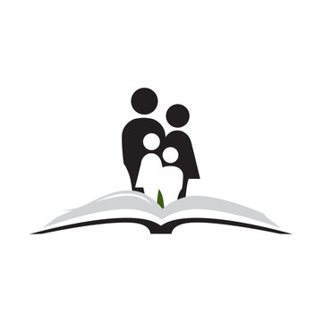 open book and miniature human family