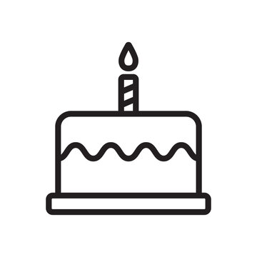Birthday cake icon vector in line style