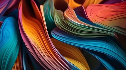 Abstract Background of an abstract horizontal wave in color. Generative Ai