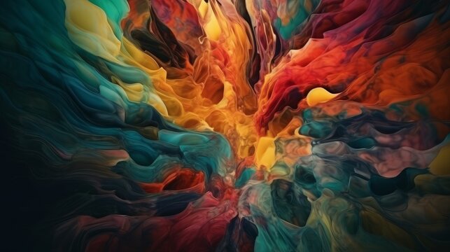 Vibrant Watercolor Explosion - Abstract Background Wallpaper in 8K created with generative ai technology