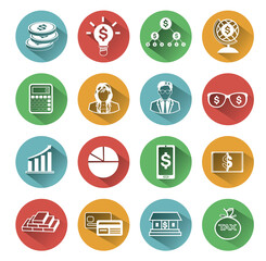White object business icons set