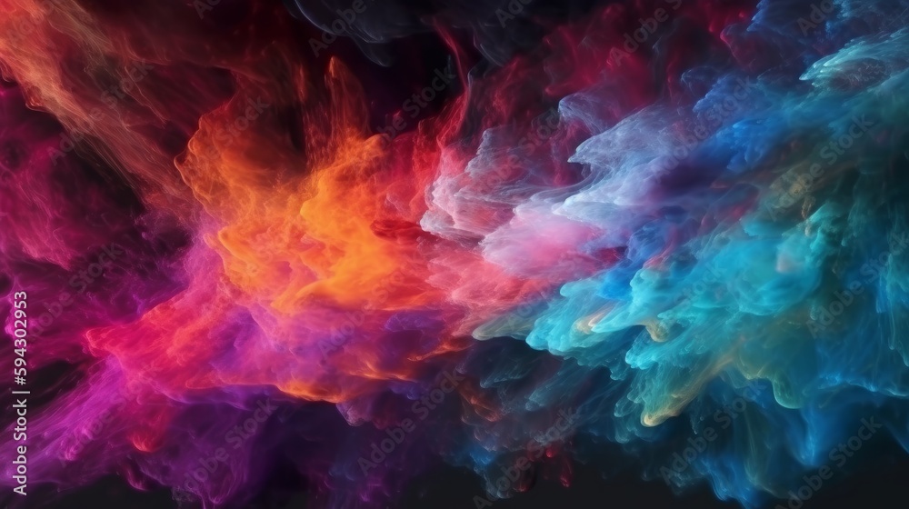 Poster beautiful abstract galaxy with colors background. generative ai