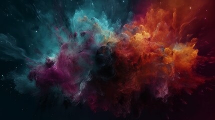 Obraz na płótnie Canvas Beautiful abstract galaxy with colors background. Generative AI